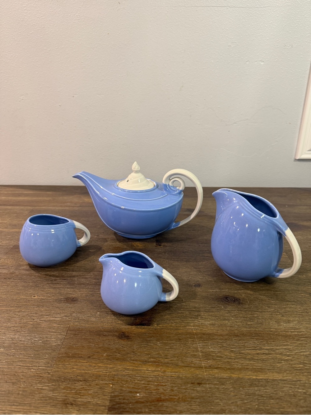 Blue Ceramic Aladdin Style Tea Set - Elegant Home Dining Tea Service.  Used.